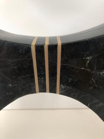  Casa Bique Casa Bique Large Fossil Stone Bronze Inlaid Candelabra Candlestick