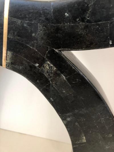  Casa Bique Casa Bique Large Fossil Stone Bronze Inlaid Candelabra Candlestick