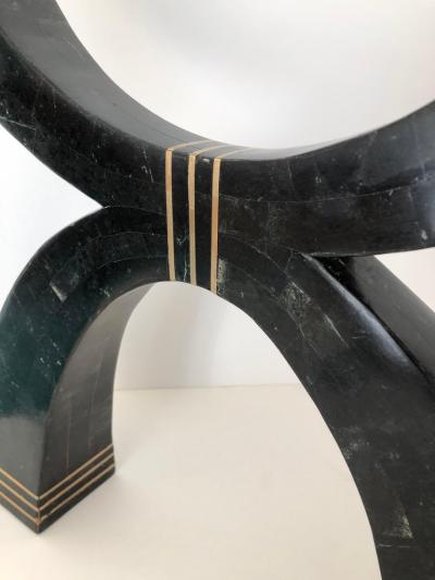  Casa Bique Casa Bique Large Fossil Stone Bronze Inlaid Candelabra Candlestick