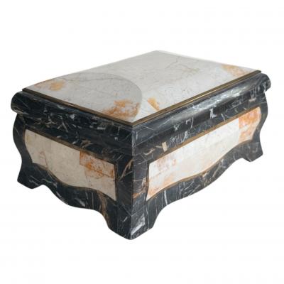  Casa Bique Casa Bique Tessellated Stone Brass Jewelry Dresser Box 1980