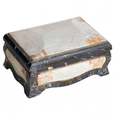  Casa Bique Casa Bique Tessellated Stone Brass Jewelry Dresser Box 1980
