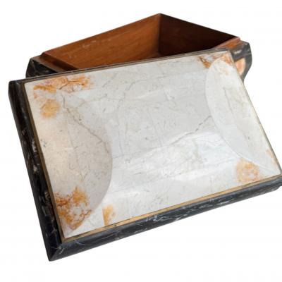  Casa Bique Casa Bique Tessellated Stone Brass Jewelry Dresser Box 1980