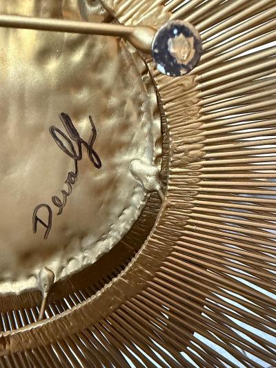  Casa Devall Mid Century Casa Devall Sunburst Wall Sculpture Brutalist Copper Brass Signed