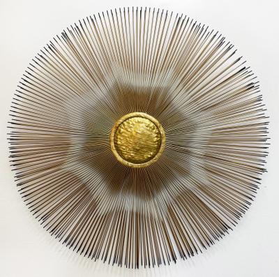  Casa Devall Mid Century Casa Devall Sunburst Wall Sculpture Brutalist Copper Brass Signed