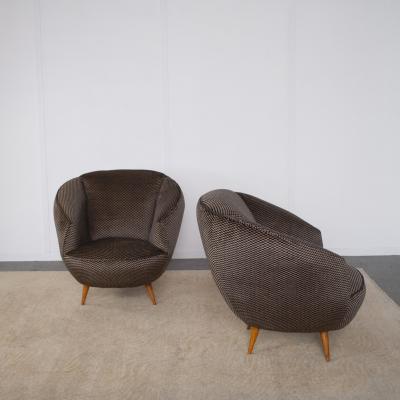  Casa Giardino Gio Ponti set of two armchairs 1950s