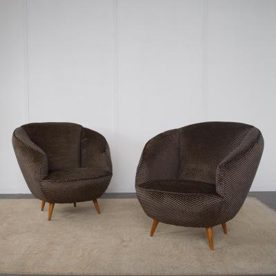  Casa Giardino Gio Ponti set of two armchairs 1950s