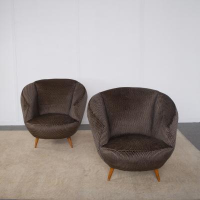  Casa Giardino Gio Ponti set of two armchairs 1950s