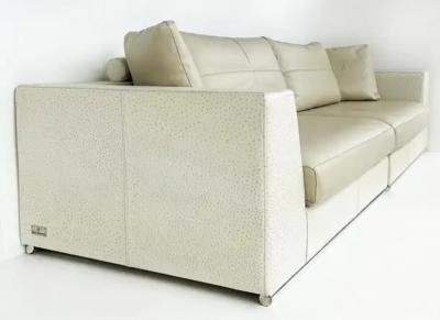  Casa Tonino Lamborghini Tonino Lamborghini Italy Ostrich Leather 2 Part Sectional Sofa 2010