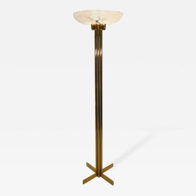  Casella Lighting Bronze and Alabaster Casella Floor Lamp 1970s