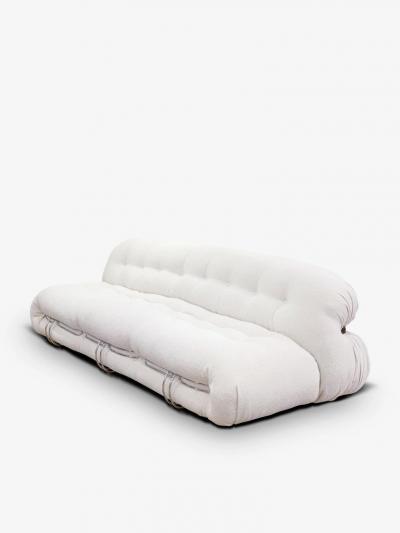  Cassina 944 SORIANA 3 SEAT SOFA IN TESS LOOK BIANCO