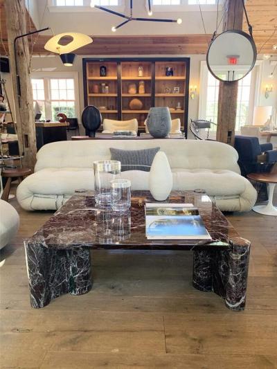  Cassina 944 SORIANA 3 SEAT SOFA IN TESS LOOK BIANCO