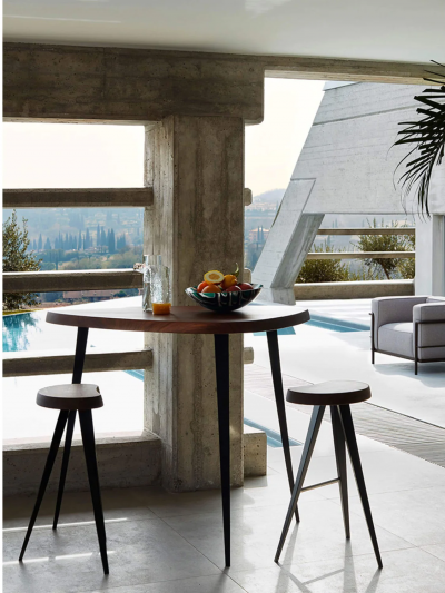  Cassina CHARLOTTE PERRIAND 527 MEXIQUE HIGH TABLE IN WALNUT