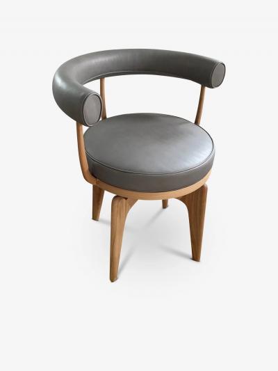  Cassina CHARLOTTE PERRIAND 528 INDOCHINE SWIVEL CHAIR IN WALNUT