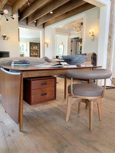  Cassina CHARLOTTE PERRIAND 528 INDOCHINE SWIVEL CHAIR IN WALNUT