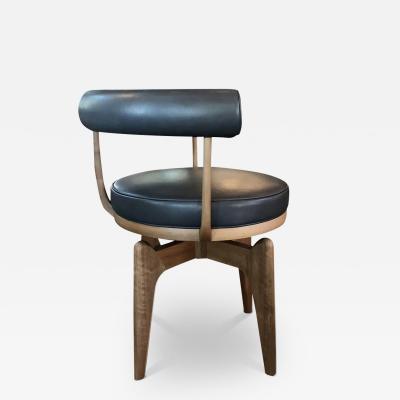  Cassina CHARLOTTE PERRIAND 528 INDOCHINE SWIVEL CHAIR IN WALNUT