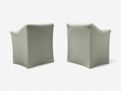  Cassina Mario Bellini Italian Modern Leather Four Model 684 Armchairs Italy 1980s