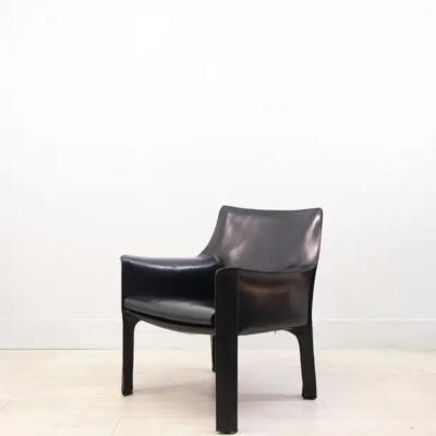  Cassina Mario Bellini for Cassina CAB 414 Chairs in black stitched Leather
