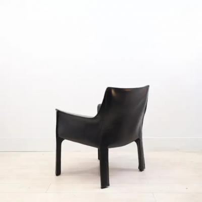  Cassina Mario Bellini for Cassina CAB 414 Chairs in black stitched Leather