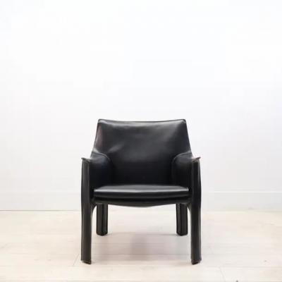  Cassina Mario Bellini for Cassina CAB 414 Chairs in black stitched Leather