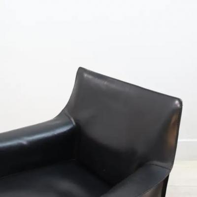  Cassina Mario Bellini for Cassina CAB 414 Chairs in black stitched Leather