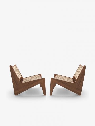  Cassina PAIR OF PIERRE JEANNERET 1958 KANGAROO CHAIR IN TEAK