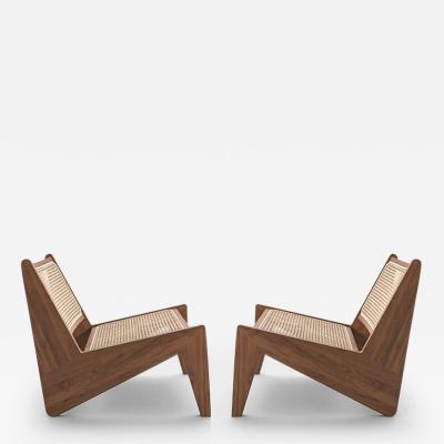  Cassina PAIR OF PIERRE JEANNERET 1958 KANGAROO CHAIR IN TEAK