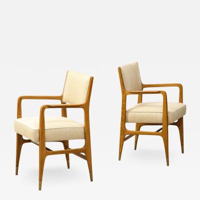  Cassina Rare Pair of Open Armchairs by Gio Ponti