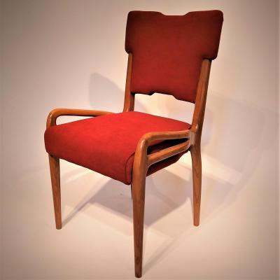  Cassina Set of Six Cassina Dining Chairs by Farina Morez Ruggero Italy circa 1952