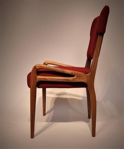  Cassina Set of Six Cassina Dining Chairs by Farina Morez Ruggero Italy circa 1952