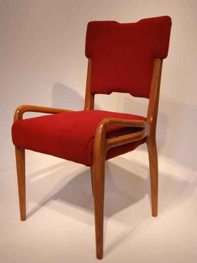  Cassina Set of Six Cassina Dining Chairs by Farina Morez Ruggero Italy circa 1952