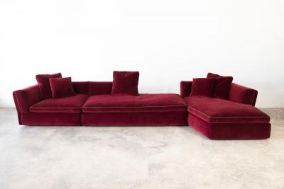  Cassina Velvet Dress Up Sectional Sofa Designed by Rodolfo Dordoni for Cassina