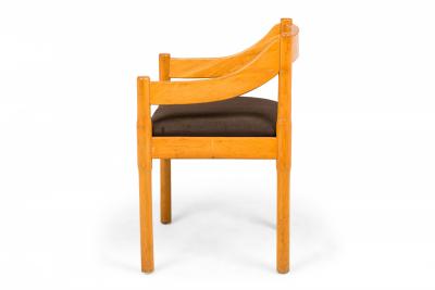  Cassina Vico Magistretti For Cassina Italian Mid Century Carimate Wooden Dining Armchair