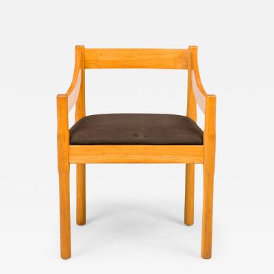  Cassina Vico Magistretti For Cassina Italian Mid Century Carimate Wooden Dining Armchair