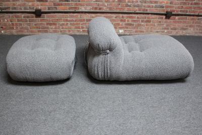  Cassina Vintage Italian Soriana Chaise Lounge and Ottoman by Afra and Tobia Scarpa