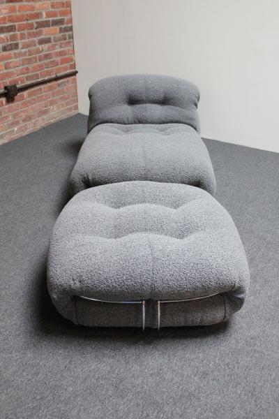 Cassina Vintage Italian Soriana Chaise Lounge and Ottoman by Afra and Tobia Scarpa