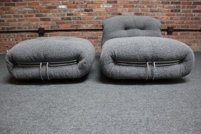  Cassina Vintage Italian Soriana Chaise Lounge and Ottoman by Afra and Tobia Scarpa