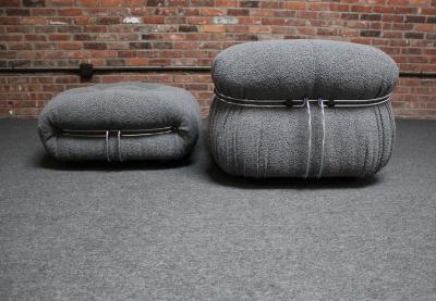  Cassina Vintage Italian Soriana Chaise Lounge and Ottoman by Afra and Tobia Scarpa