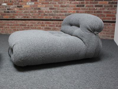  Cassina Vintage Italian Soriana Chaise Lounge and Ottoman by Afra and Tobia Scarpa