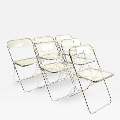  Castelli Anonima Castelli Anonima Castelli Italian Lucite Folding Chairs Set of 6