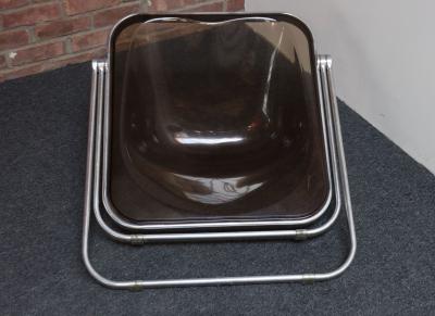 Castelli Anonima Castelli Vintage Plona Folding Chair in Smoked Acrylic by Giancarlo Piretti for Castelli