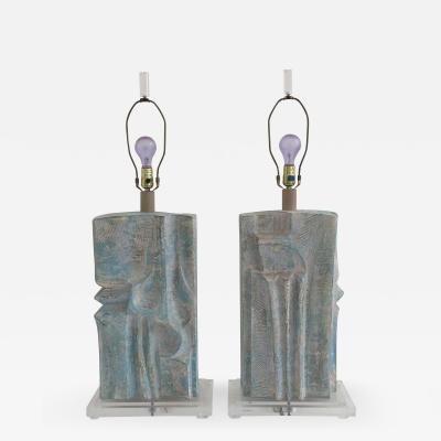  Casual Lamps Pair of Plaster Casual Lamps Brand Table Lamps