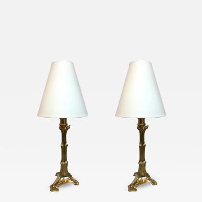  Cattadori Pair of Brass Neo Classical Lamps by Cattadori Italy 1970s