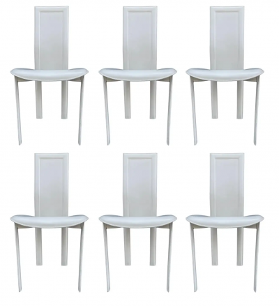  Cattelan Italia Set 6 Mid Century Italian Post Modern by Cattelan Italia in White circa 1990s