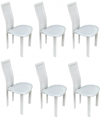  Cattelan Italia Set 6 Mid Century Italian Post Modern by Cattelan Italia in White circa 1990s