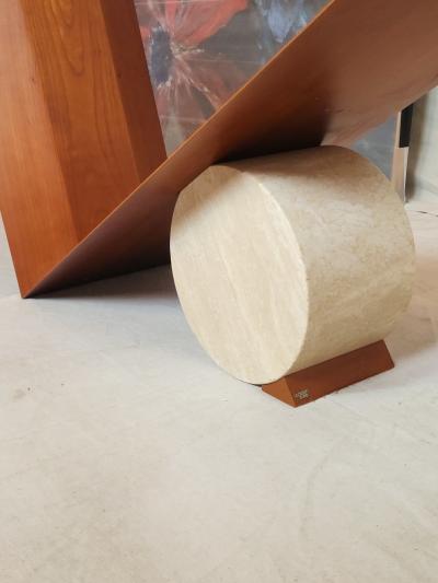  Cattelan Italia Valentino Dining Table Cattelan Italia Travertine Canaletto Walnut Glass 1991