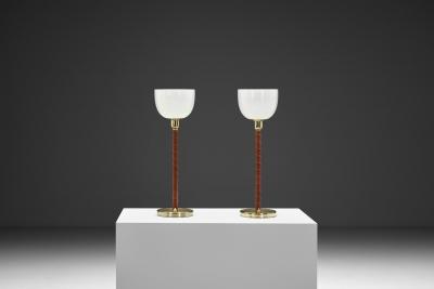 CeBe Pair of Model E1251 Table Lamps by Cebe Sweden ca 1950s