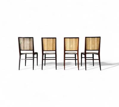  Celina Decora es Brazilian Modern Set of 4 Chairs in Rosewood Leather Celina 1960s