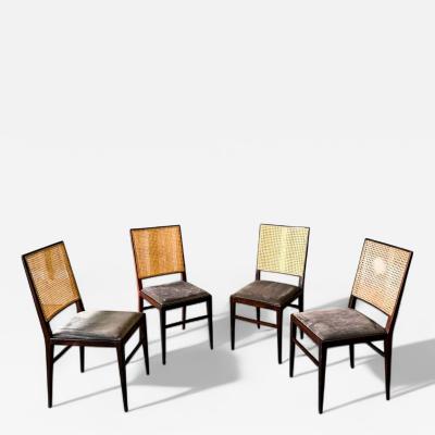  Celina Decora es Brazilian Modern Set of 4 Chairs in Rosewood Leather Celina 1960s
