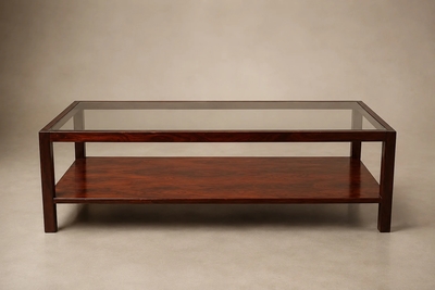  Celina Decora es Brazilian Two Tier Coffee Table in Rosewood and Glass by Celina Decora es