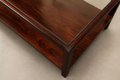  Celina Decora es Brazilian Two Tier Coffee Table in Rosewood and Glass by Celina Decora es